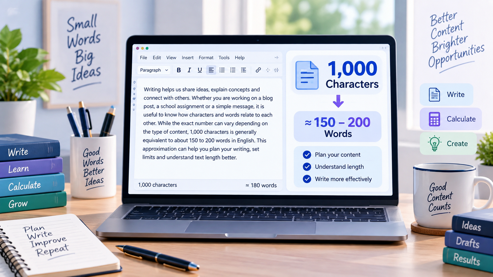How Many Words Is 1000 Characters? Simple Guide